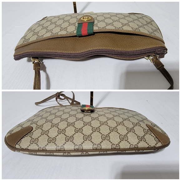 GUCCI Vintage GG Canvas Web Sherry Line Shoulder/Crossbody Bag Beige/Bro… - Picture 8 of 11